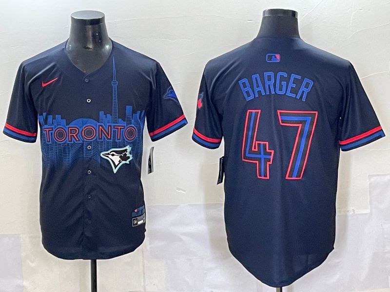 Men 2025 Toronto Blue Jays #47 Barger Black Joint Name Nike MLB Jersey style 14->toronto blue jays->MLB Jersey